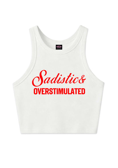 Sadistic Overstimulated Y2K Crop Tank Top Cherrykitten