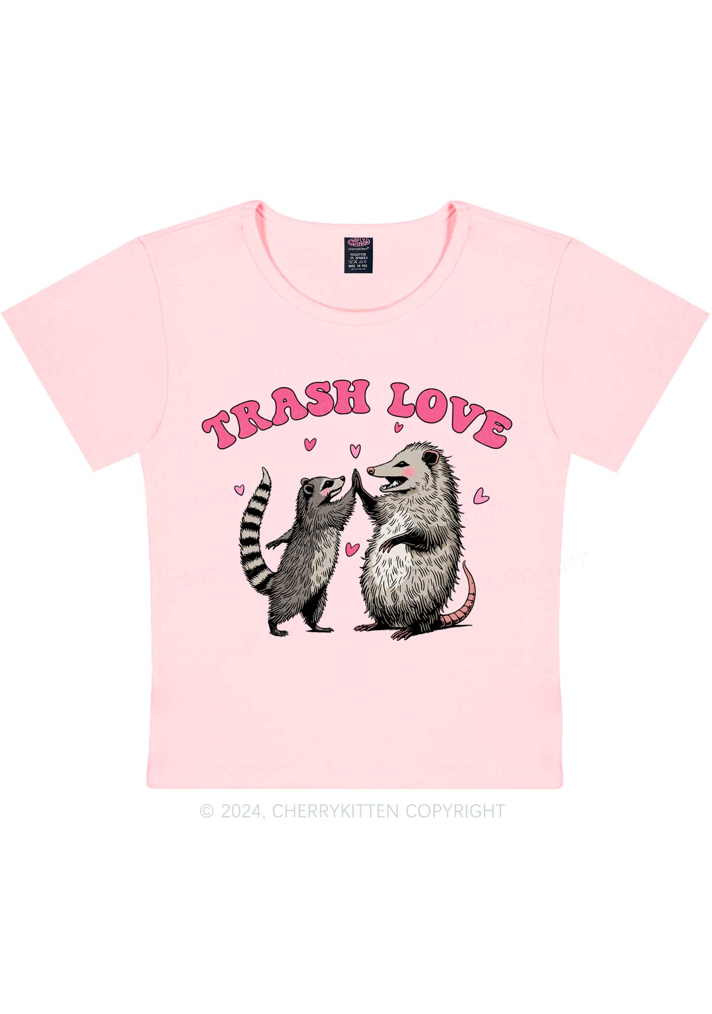 Trash Love Y2K Valentine's Day Baby Tee Cherrykitten