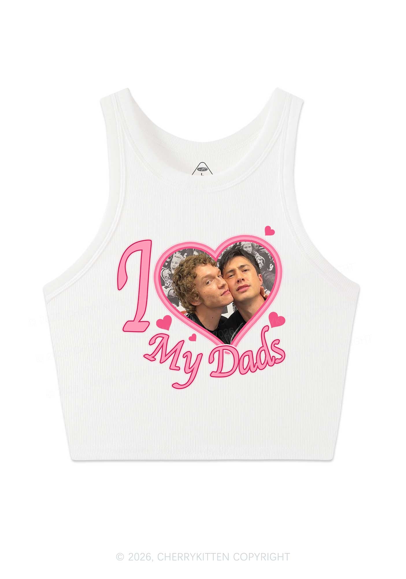 I Love My Dads HR Y2K Crop Tank Top Cherrykitten