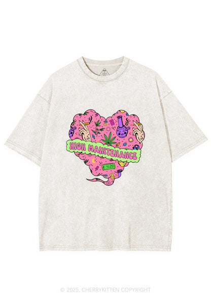 High Maintenance Heart Y2K Washed Tee Cherrykitten
