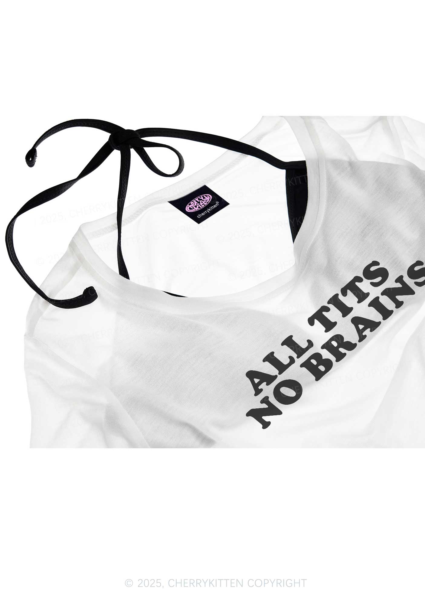 All Txts No Brains Y2K Sheer Boyfriend Tee Cherrykitten