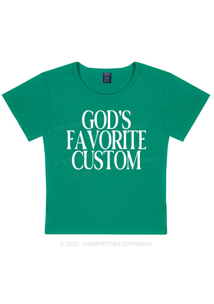 Gods Favorite Custom Y2K Baby Tee Cherrykitten
