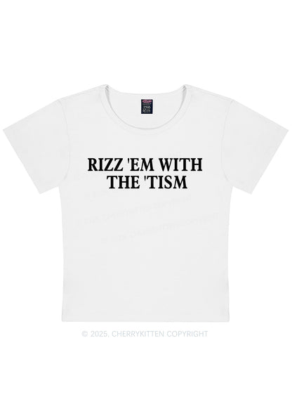 Rizz With Tism Y2K Baby Tee Cherrykitten