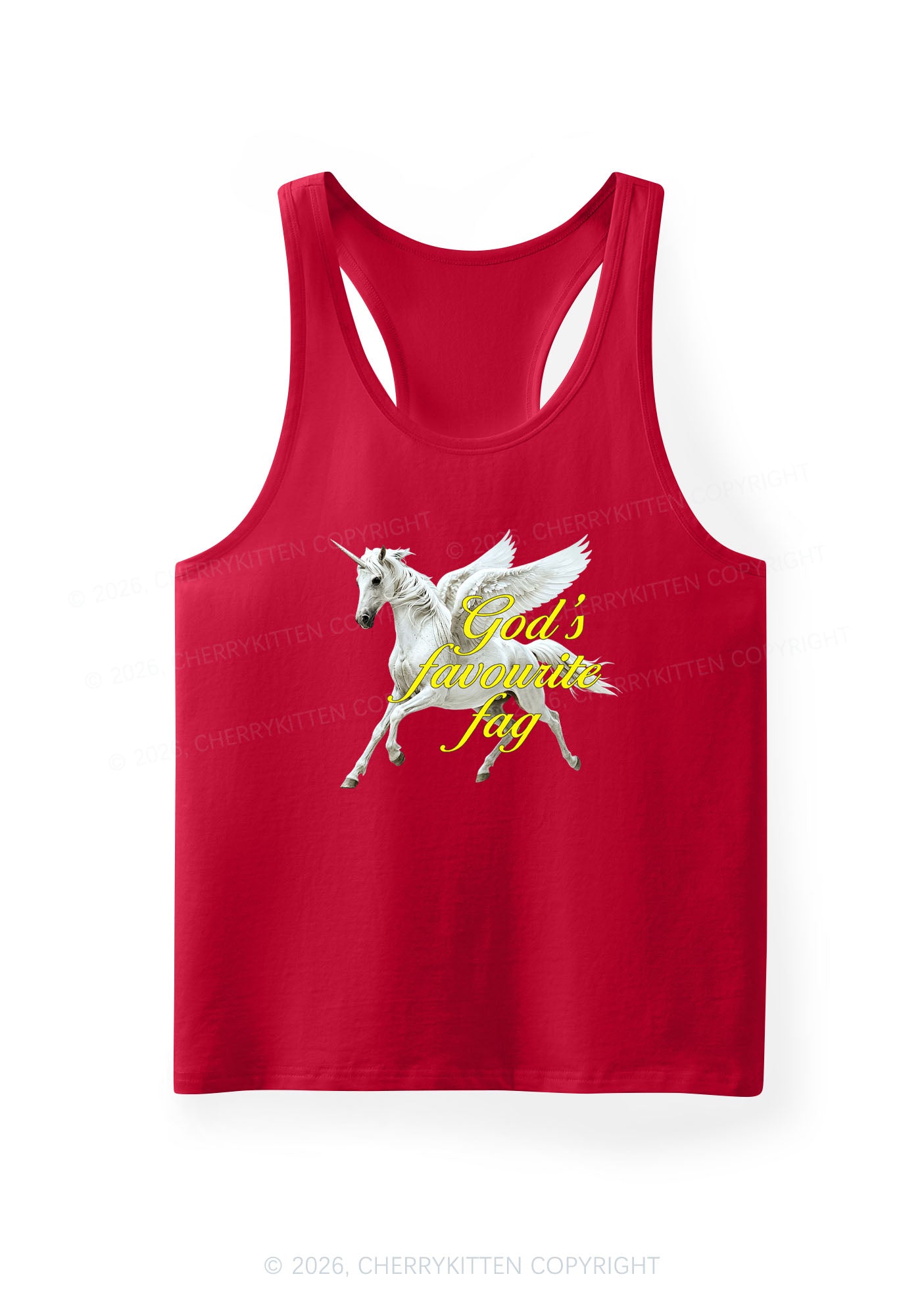 Gods Favourite Fag Pride Y2K Men Racerback Tank Top Cherrykitten