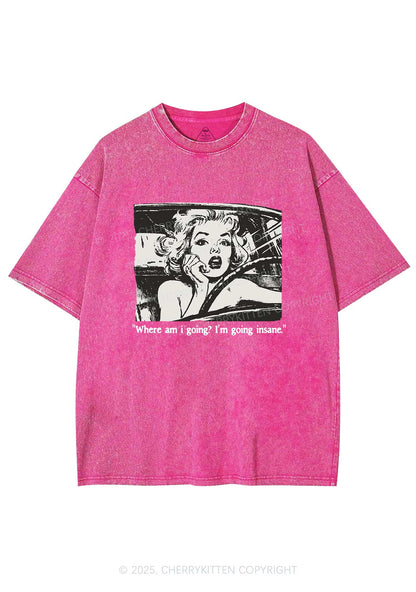 Woman Going Insane Y2K Shirts Washed Tee Cherrykitten