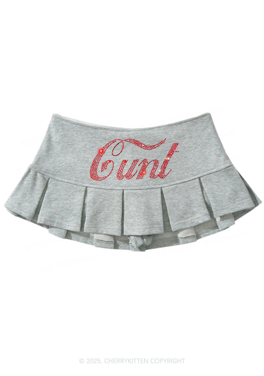 Rhinestone Special Cxxt Y2K Mini Pleated Skirts Cherrykitten