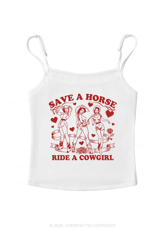Ride A Cowgirl Valentine's Day Y2K Spaghetti Strap Cami Cherrykitten