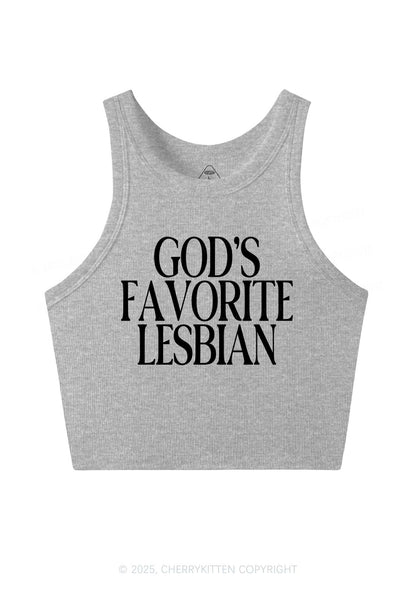 Gods Favorite Lesbian Pride Y2K Crop Tank Top Cherrykitten