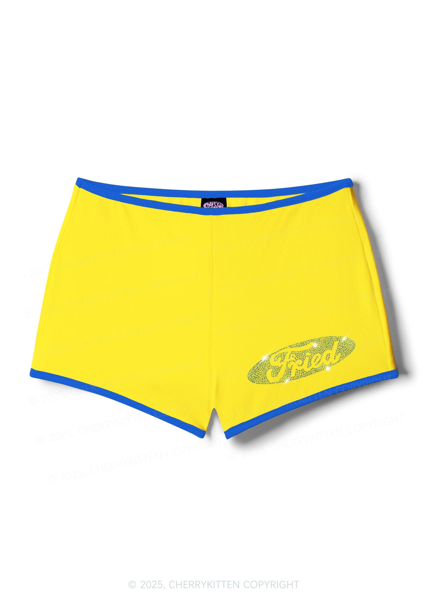 Rhinestone Fried Y2K Booty Shorts Cherrykitten