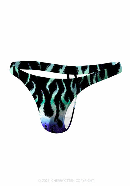 Gay Flame Pride Y2K Print Men Thong Cherrykitten