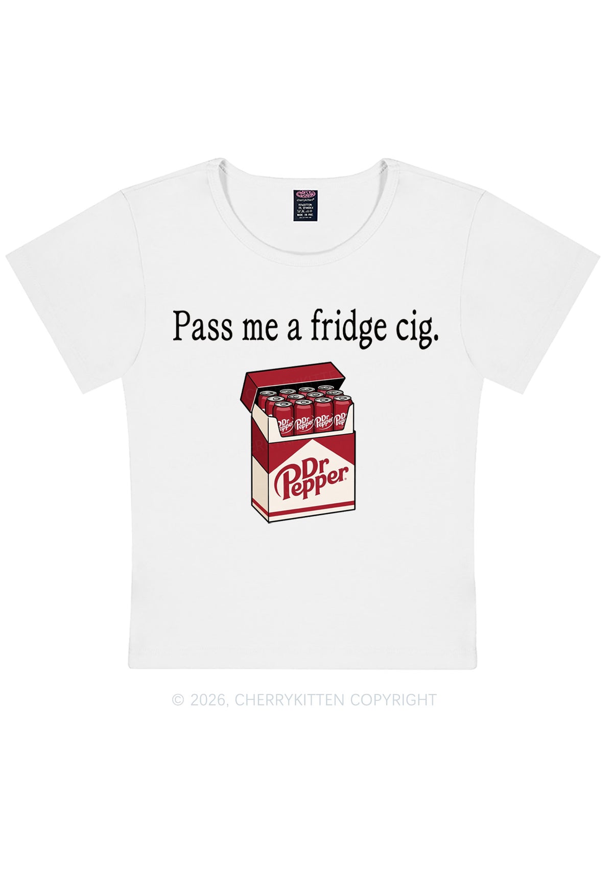Pass Me A Fridge Cig Red Drinks Y2K Baby Tee Cherrykitten