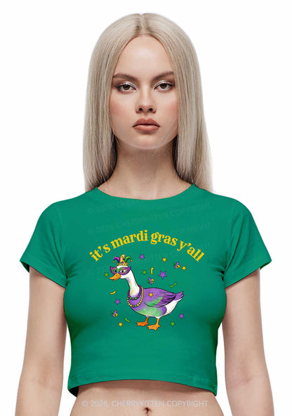 Its Mardi Gras Yall Y2K Baby Tee Cherrykitten