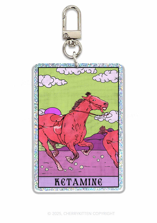 Red Horse 1Pc Y2K Glitter Keychain Cherrykitten