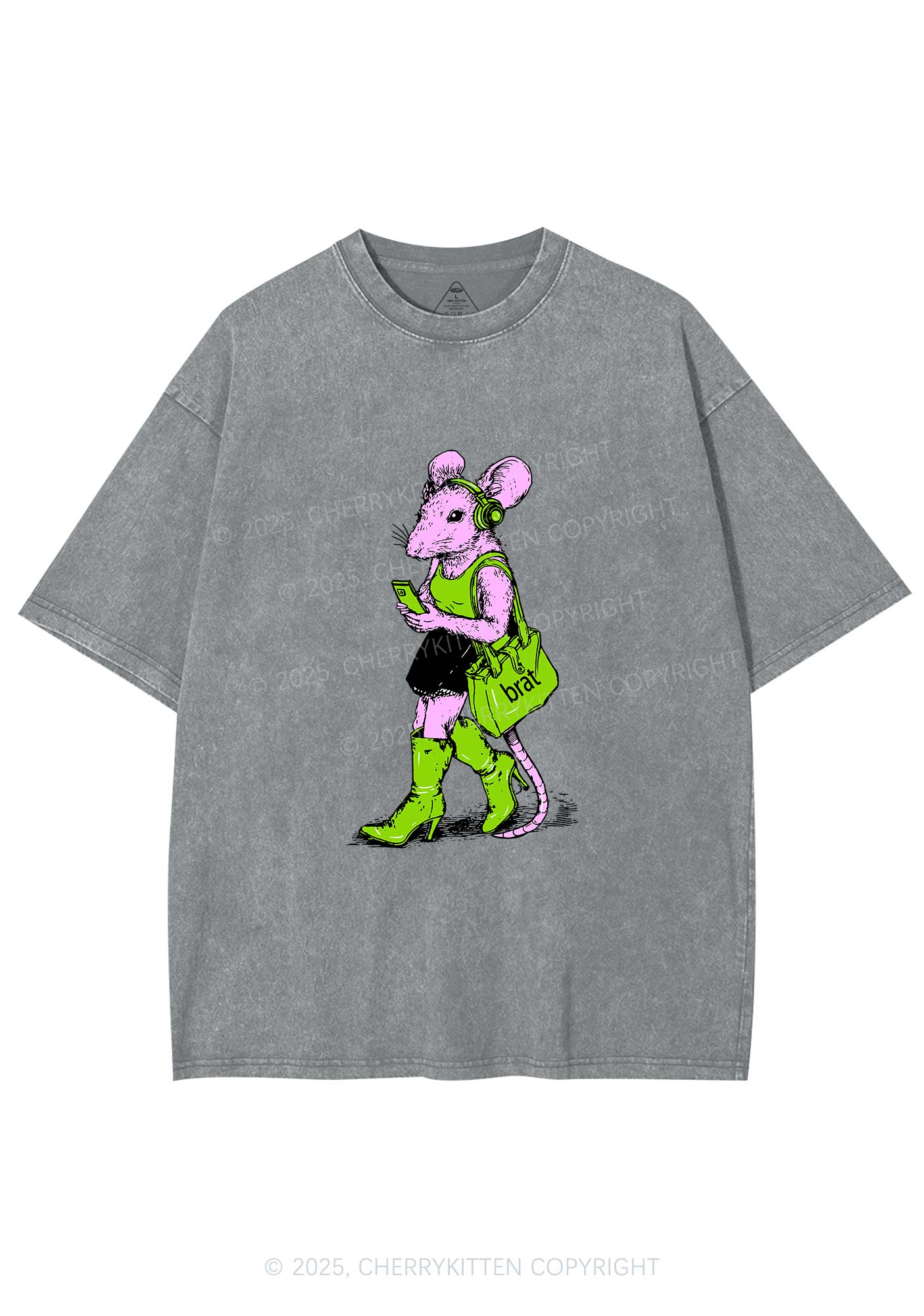 Brat Girl Y2K Shirts Washed Tee Cherrykitten