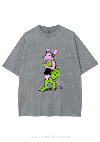Brat Girl Y2K Shirts Washed Tee Cherrykitten