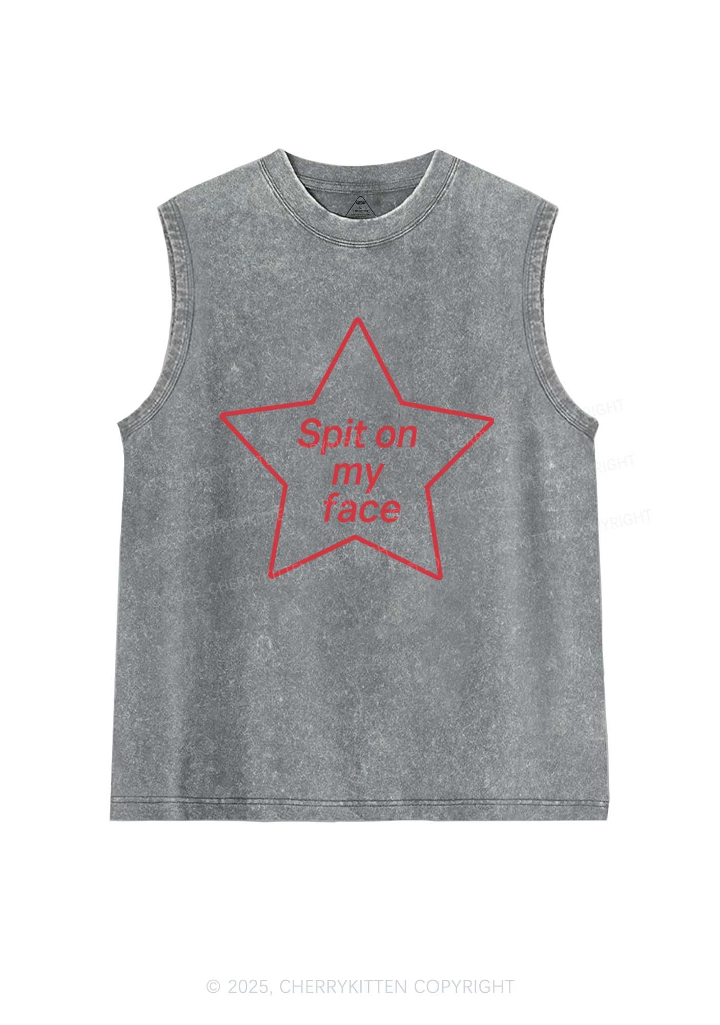 Spit On My Face Y2K Washed Muscle Tank Cherrykitten