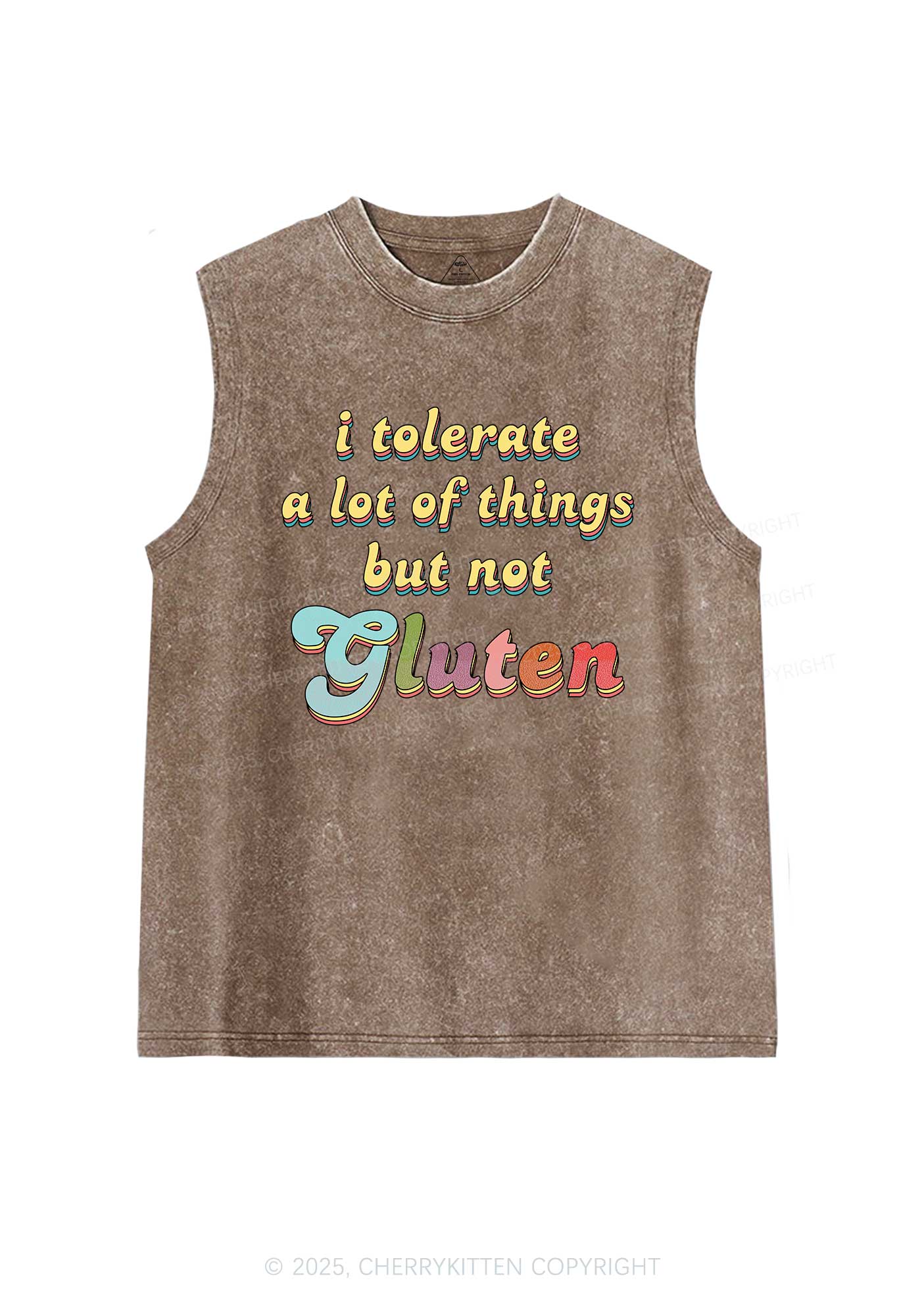 Tolerate Gluten Y2K Washed Muscle Tank Cherrykitten