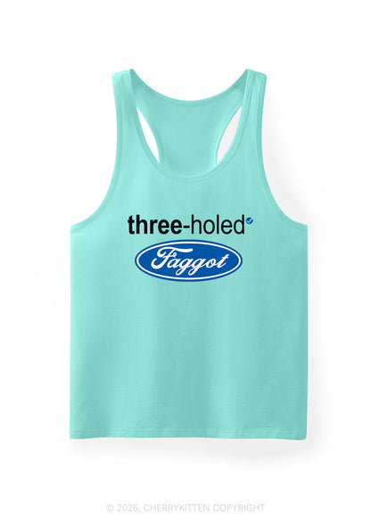 Three Holed Faggot Pride Y2K Men Racerback Tank Top Cherrykitten