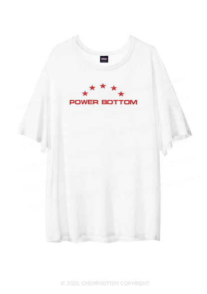 Power Bottom Pride Y2K Sheer Boyfriend Tee Cherrykitten