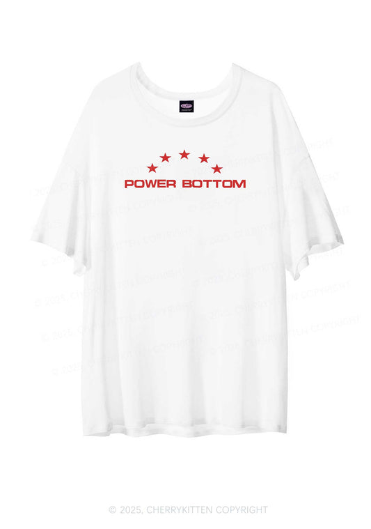 Power Bottom Pride Y2K Sheer Boyfriend Tee Cherrykitten