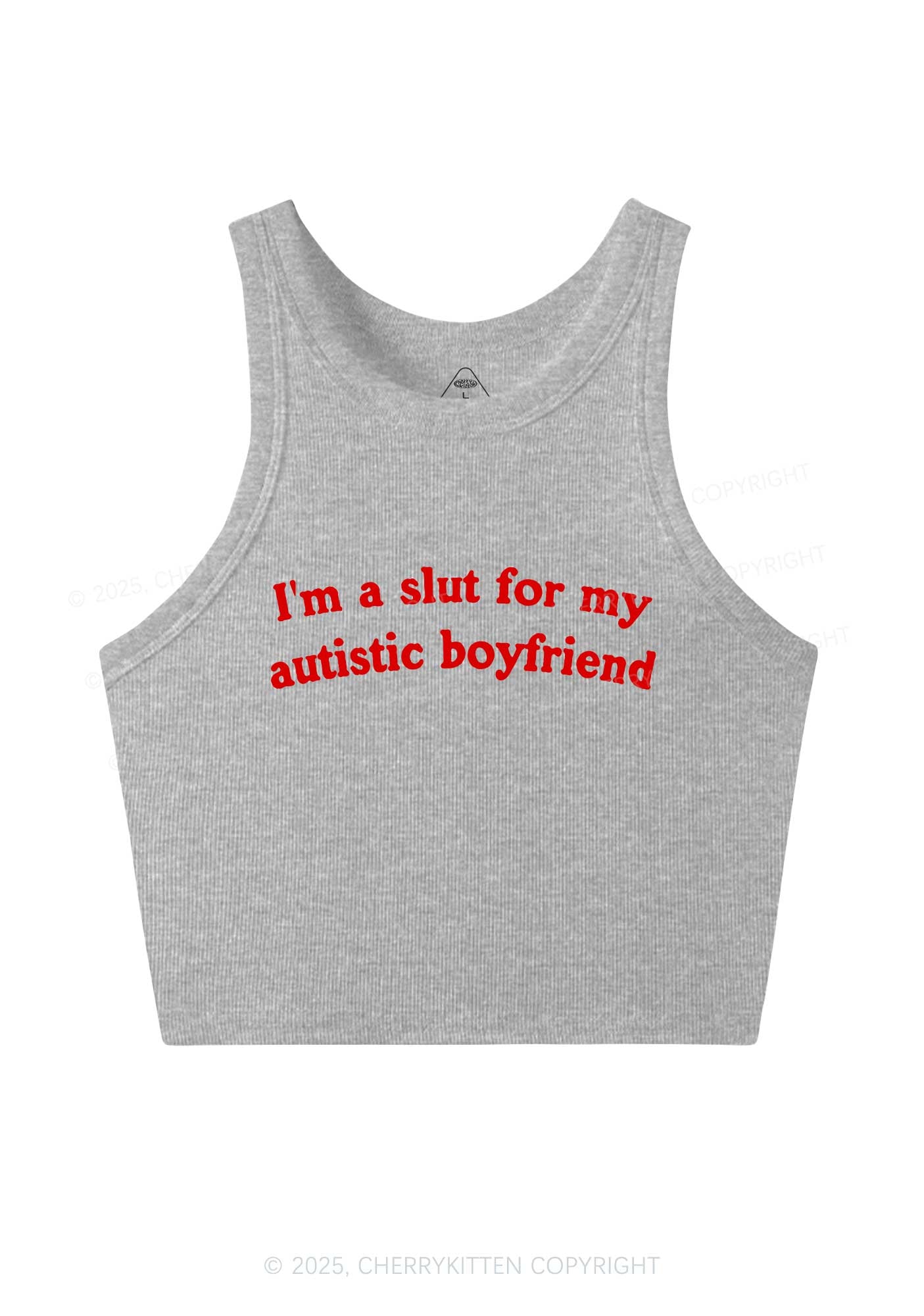 Slxt For My Autistic BF Y2K Crop Tank Top Cherrykitten