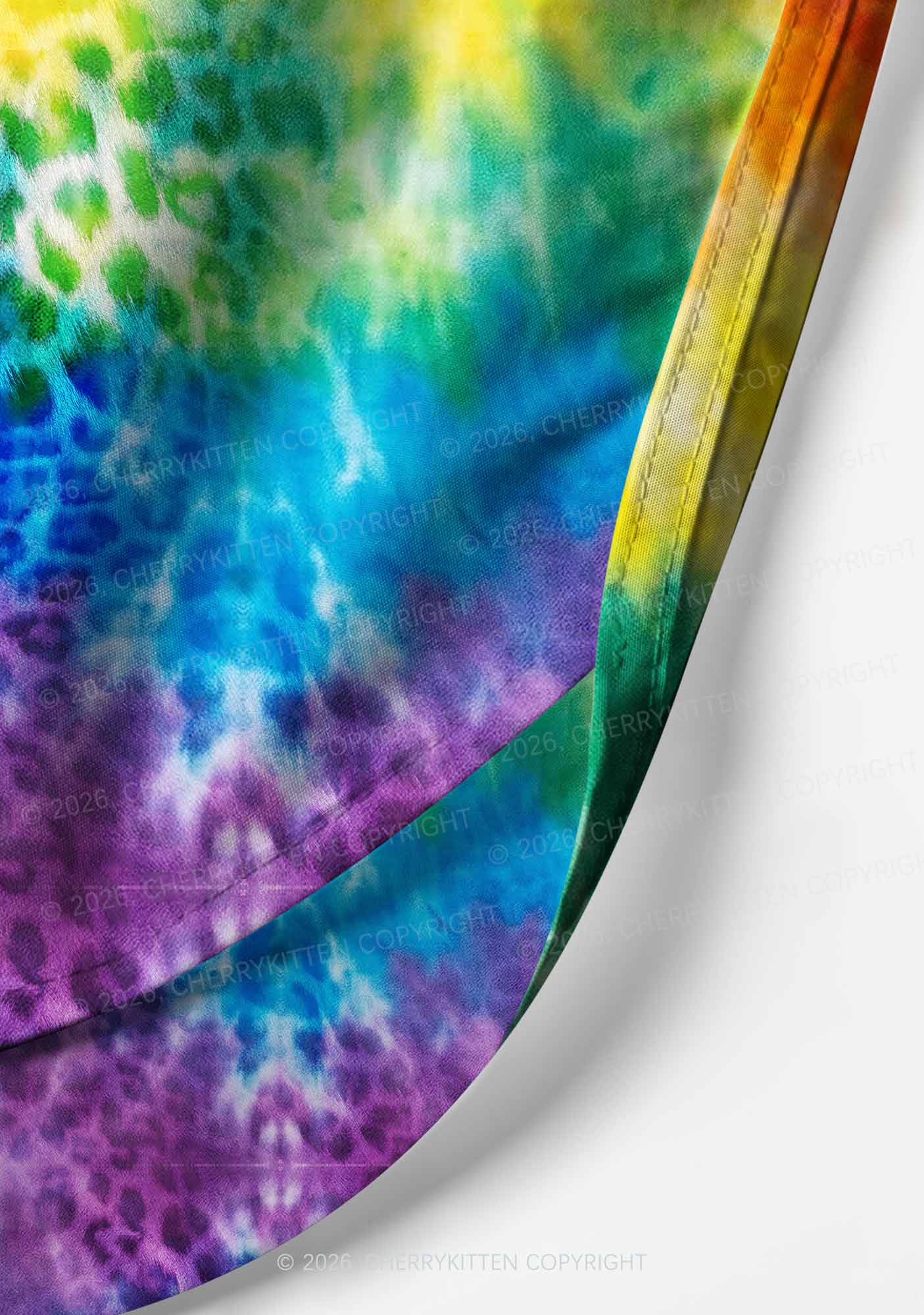 Rainbow Leopard Tie Dye Pride Y2K Print Men Beach Shorts Cherrykitten