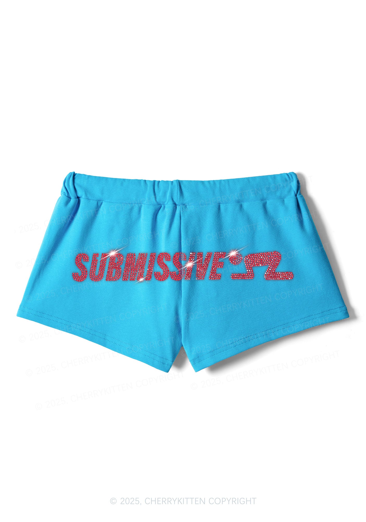 Rhinestone Submissive Man Y2K Drawstring Mini Shorts Cherrykitten