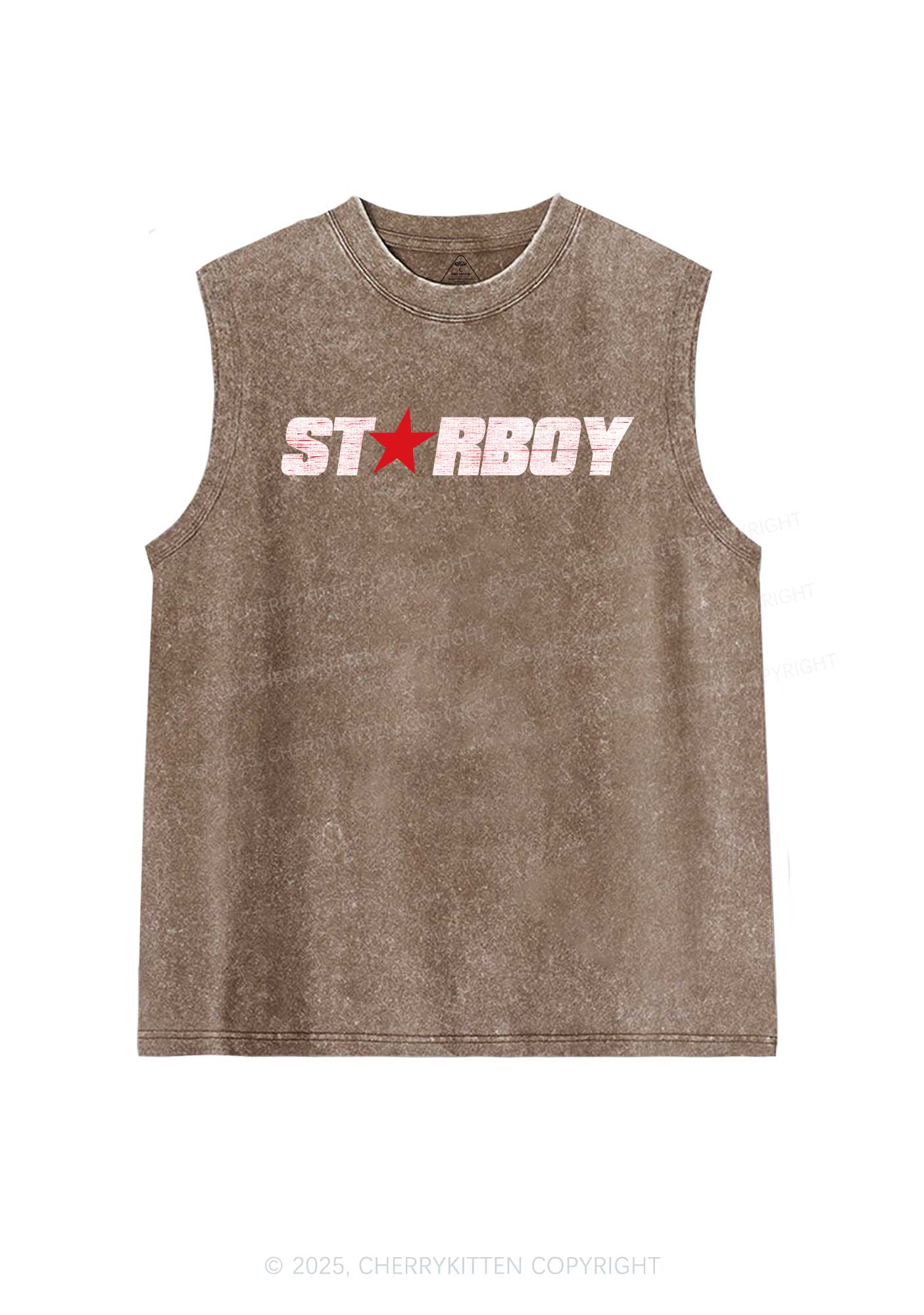 Red Starboy Y2K Washed Muscle Tank Cherrykitten