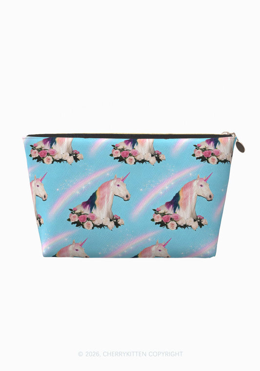 Blue Unicorn Y2K Makeup Bag Cherrykitten