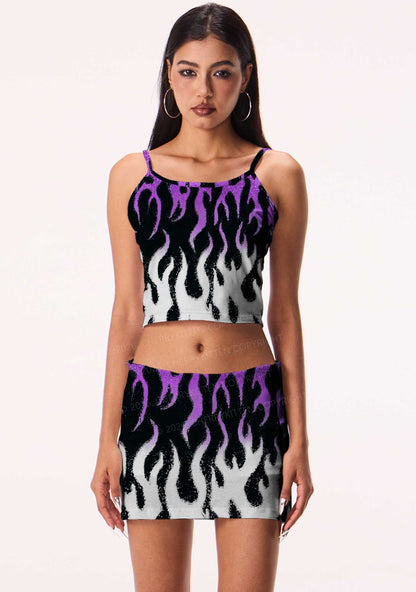 Asexual Flame Pride Y2K Print Mini Skirt Cherrykitten