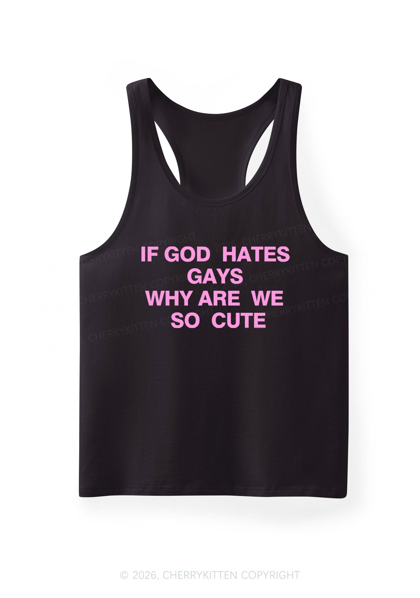 If God Hates Gays Pride Y2K Men Racerback Tank Top Cherrykitten