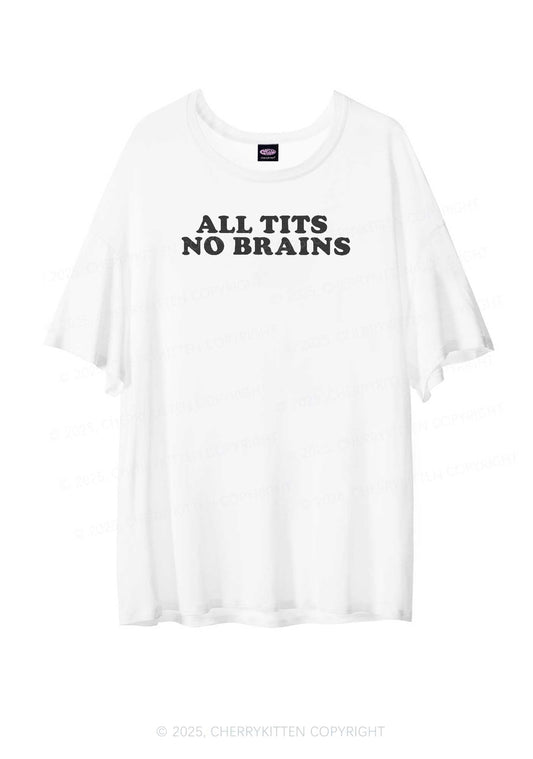 All Txts No Brains Y2K Sheer Boyfriend Tee Cherrykitten