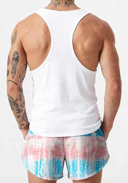 Tie Dye Trans Pride Y2K Print Men Beach Shorts Cherrykitten