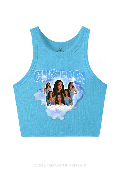 Custom Photo Storm Art Y2K Crop Tank Top Cherrykitten