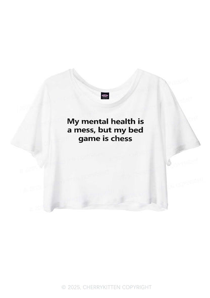 My Mental Health Is Mess Y2K Sheer Crop Tee Cherrykitten