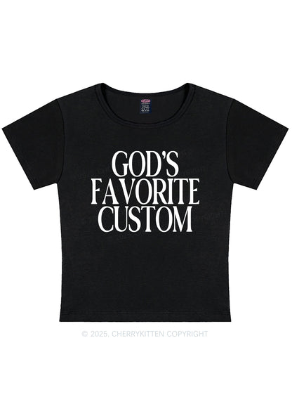 Gods Favorite Custom Y2K Baby Tee Cherrykitten