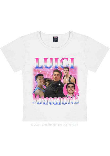 Bluepink Luigi Portrait Y2K Baby Tee Cherrykitten