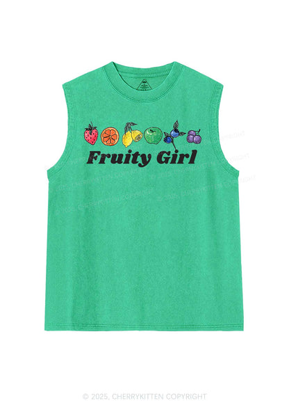 Fruity Girl Y2K Washed Muscle Tank Cherrykitten