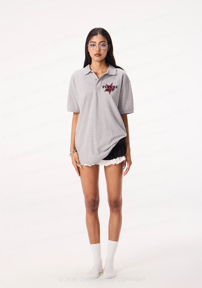 Embroidered Future Mxxf Y2K Polo Shirts Cherrykitten