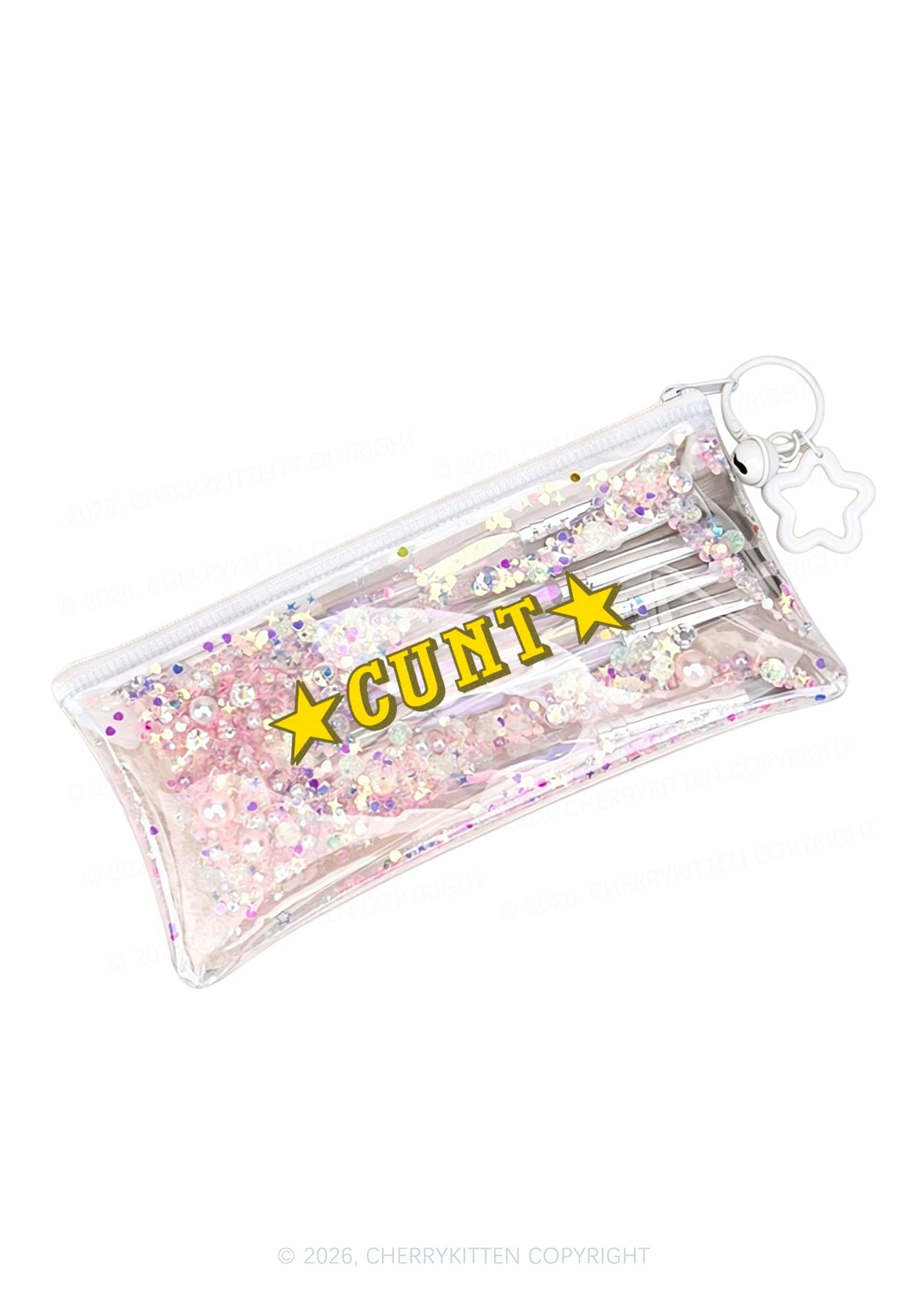 Star Count Y2K Quicksand Transparent Pencil Pouch Cherrykitten