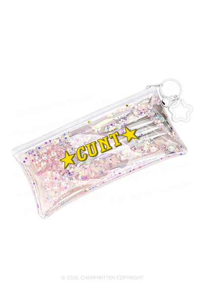 Star Count Y2K Quicksand Transparent Pencil Pouch Cherrykitten