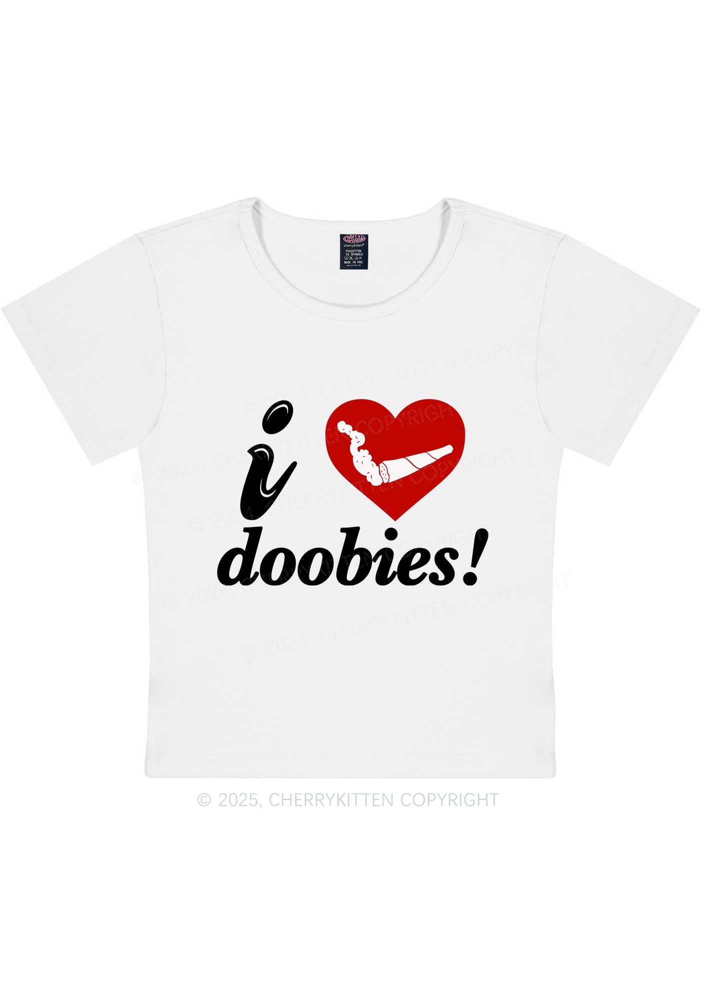 I Love Doobies Y2K Baby Tee Cherrykitten