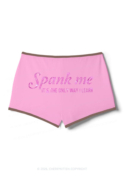 Rhinestone Spank Me Y2K Booty Shorts Cherrykitten