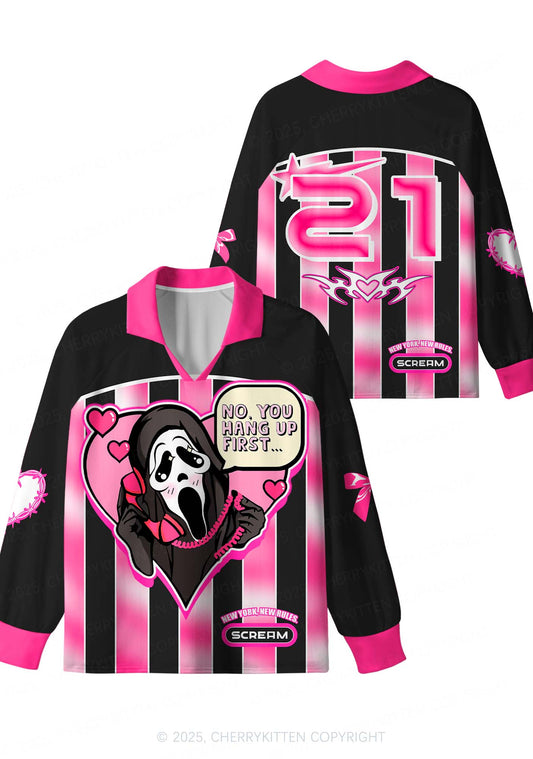 Custom Halloween Skeleton Heart Y2K Sport Long Sleeve Jersey Shirts Cherrykitten