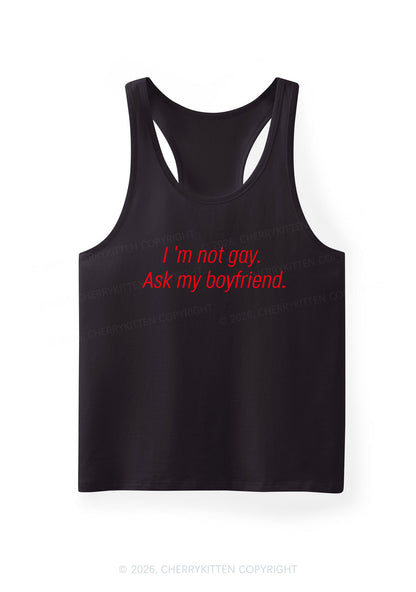 Im Not Gay Pride Y2K Men Racerback Tank Top Cherrykitten