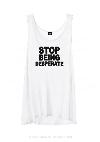 Stop Being Desperate Y2K Sheer Boyfriend Tank Cherrykitten