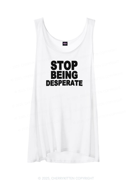 Stop Being Desperate Y2K Sheer Boyfriend Tank Cherrykitten