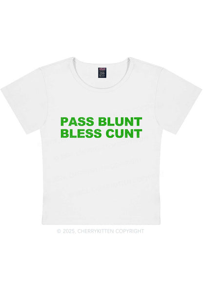 Pass Blunt Bless Cxxt Y2K Baby Tee Cherrykitten