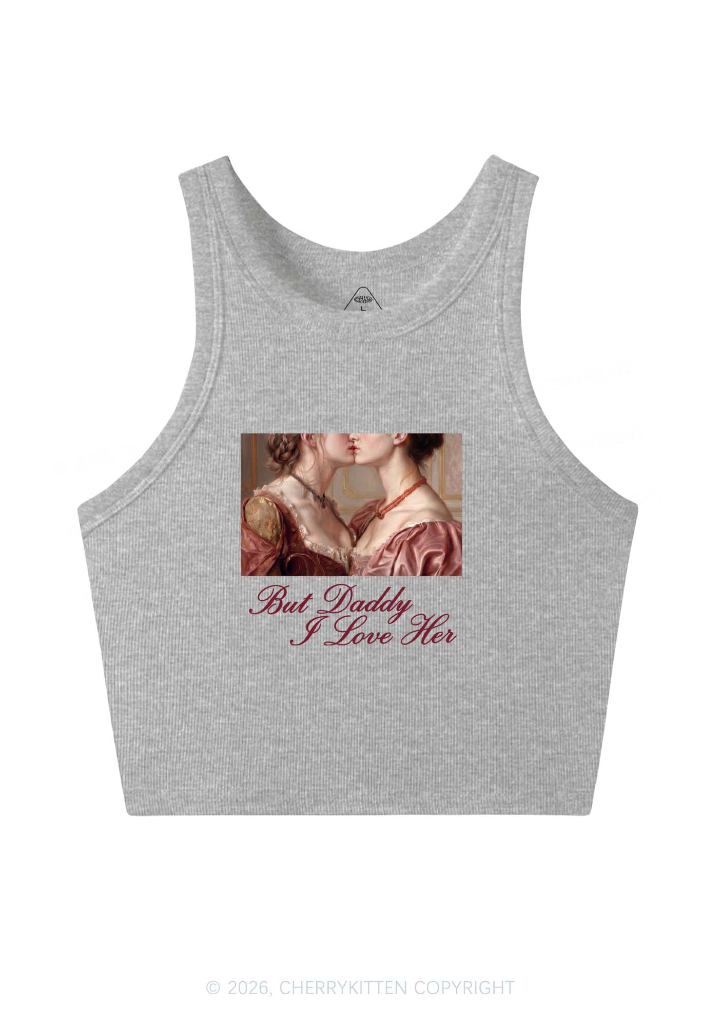 But Daddy I Love Her Lesbian Pride Y2K Crop Tank Top Cherrykitten