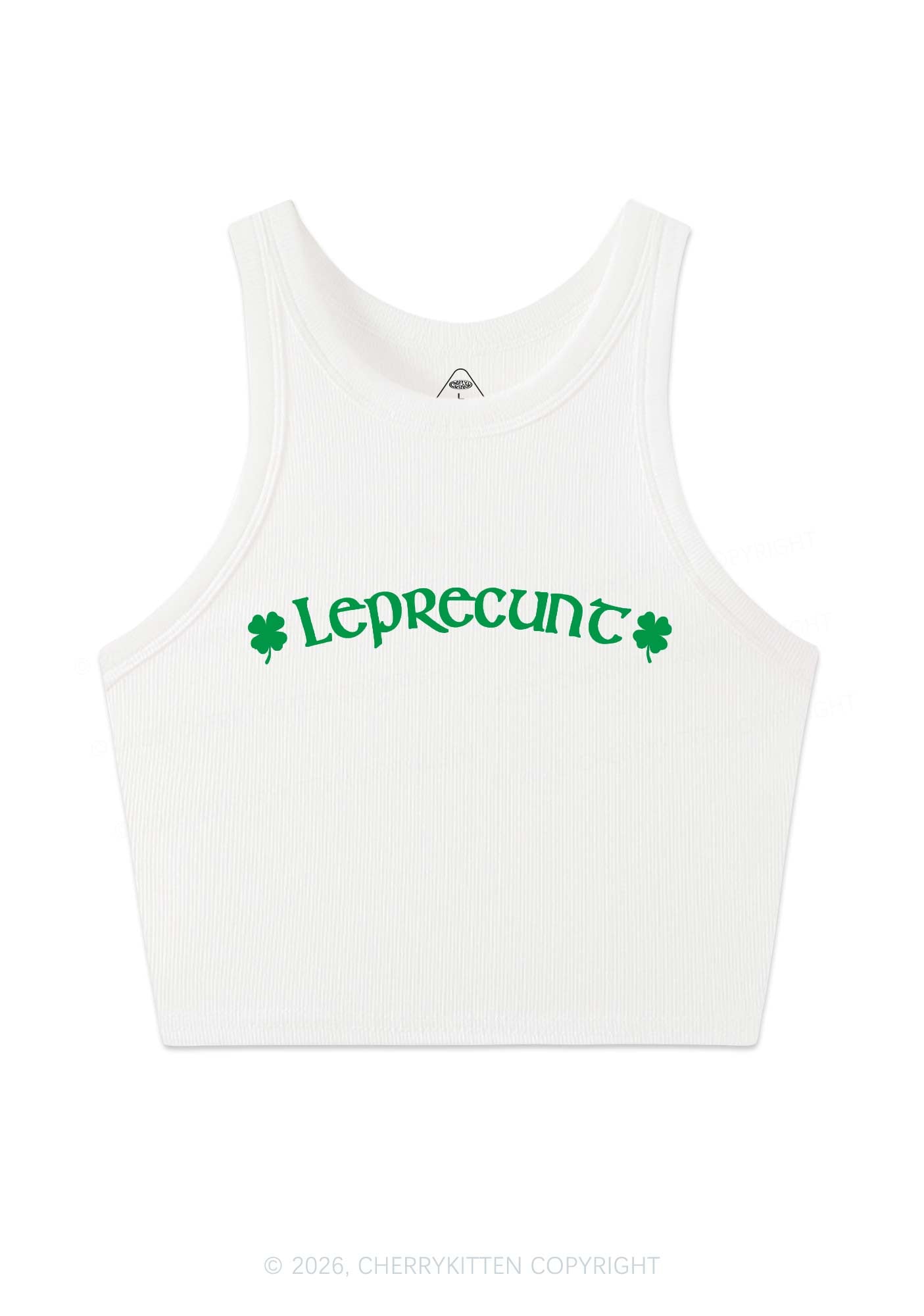 Leprecunt St Patricks Y2K Crop Tank Top Cherrykitten